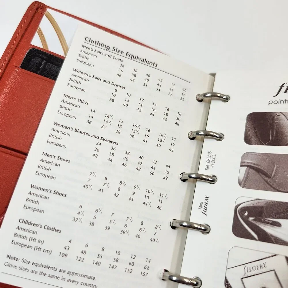 Filofax Mini Bloomsbury Organizer Deluxe Leather Orange Address Book Planner